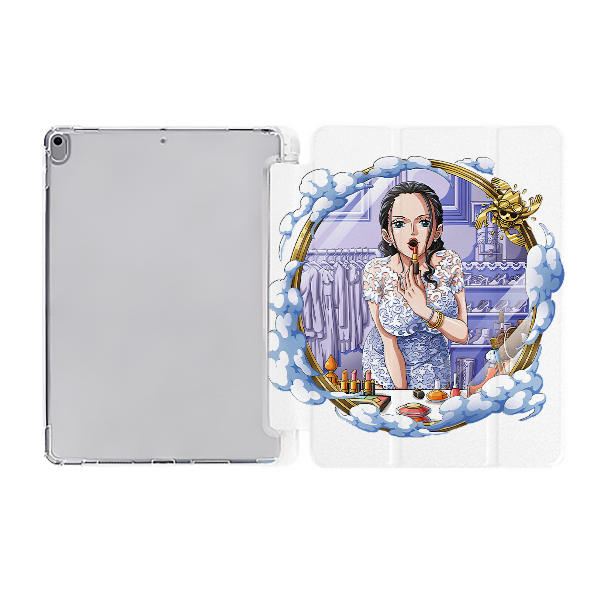 （画像用） ワンピース ニコ・ロビン ONE PIECE Nico Robin IPad ケース ペン収納付き 三つ折りスタンド PUレザー×シリコン 対応機種9.5/10.5/10.9インチ